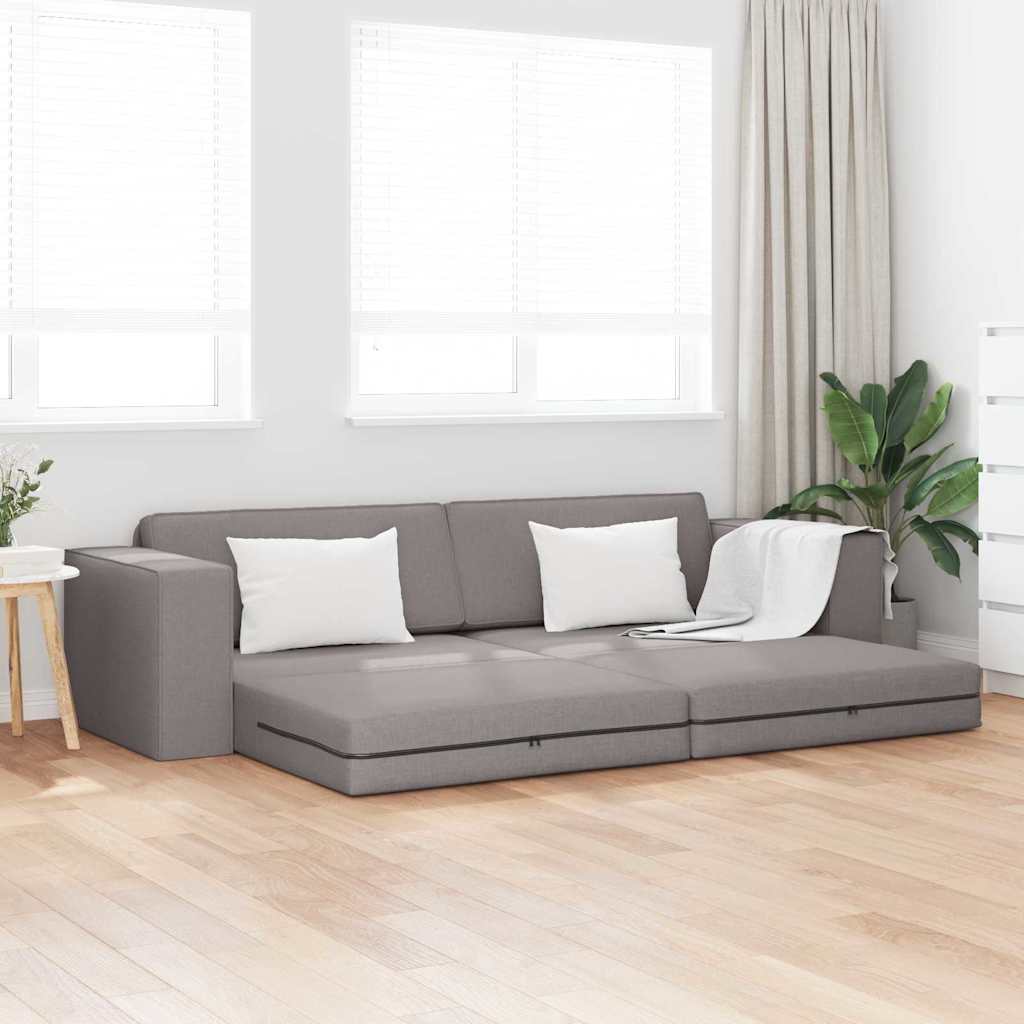 Sofá-cama de chão Cinzento-acastanhado 245 x 78 x 77 cm tecido