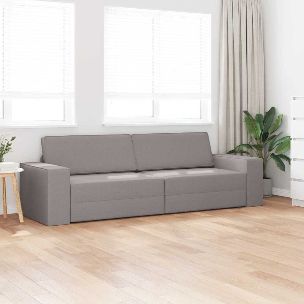 Sofá-cama de chão Cinzento-acastanhado 245 x 78 x 77 cm tecido