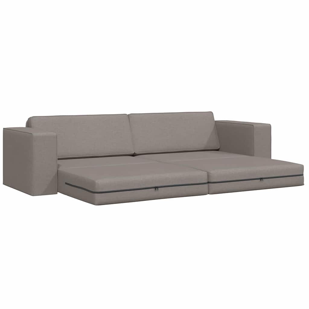 Sofá-cama de chão Cinzento-acastanhado 245 x 78 x 77 cm tecido