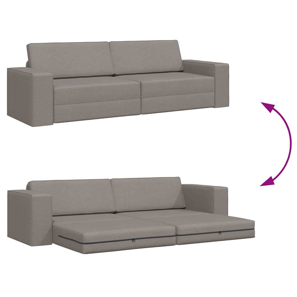 Sofá-cama de chão Cinzento-acastanhado 245 x 78 x 77 cm tecido