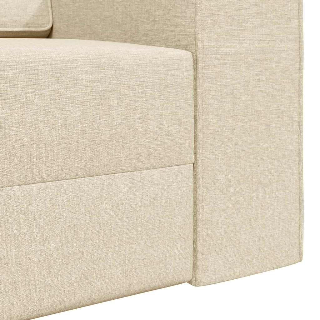Sofá-cama Creme 245 x 78 x 77 cm tecido