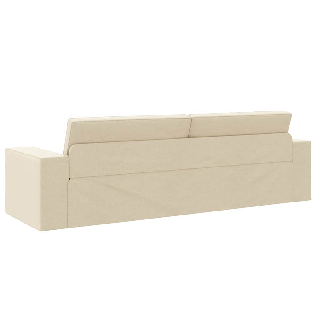 Sofá-cama Creme 245 x 78 x 77 cm tecido