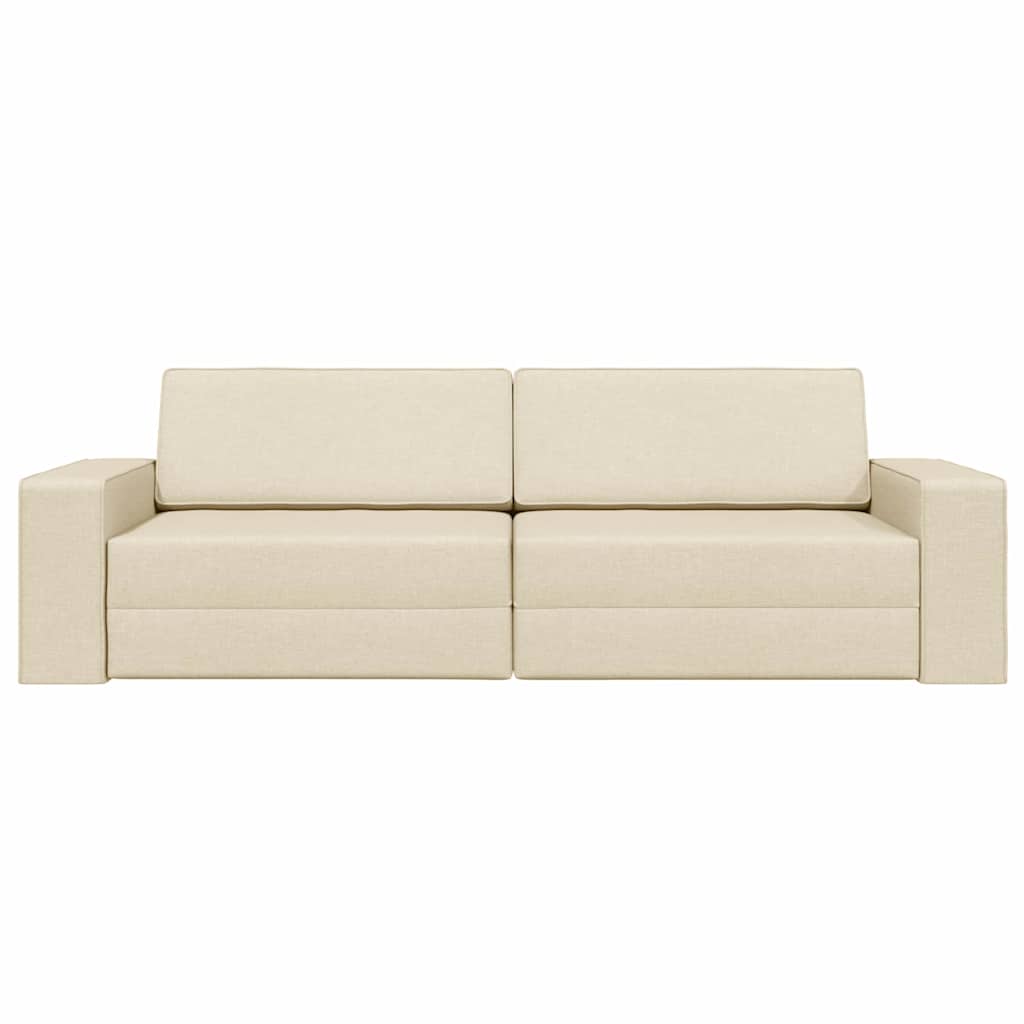 Sofá-cama Creme 245 x 78 x 77 cm tecido