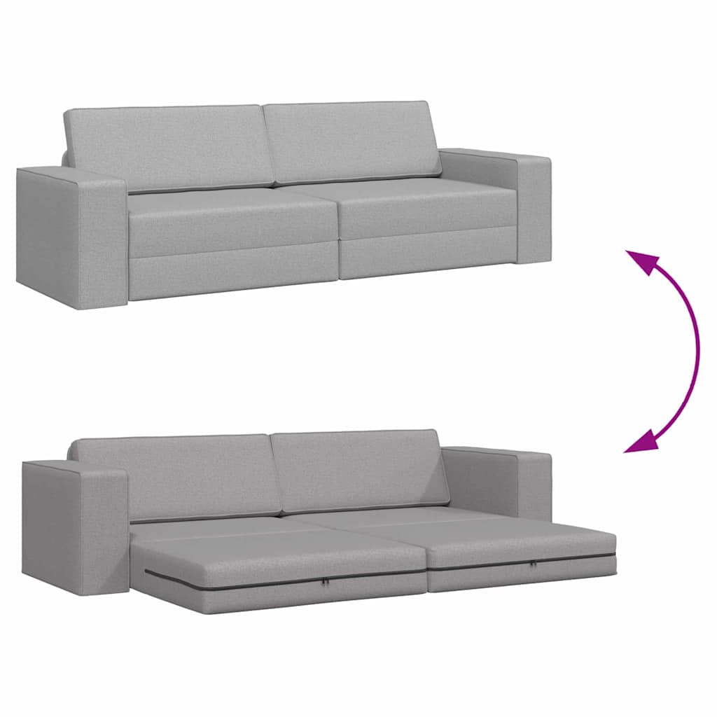 Sofá-cama Cinza Nuvem 245 x 78 x 77 cm tecido