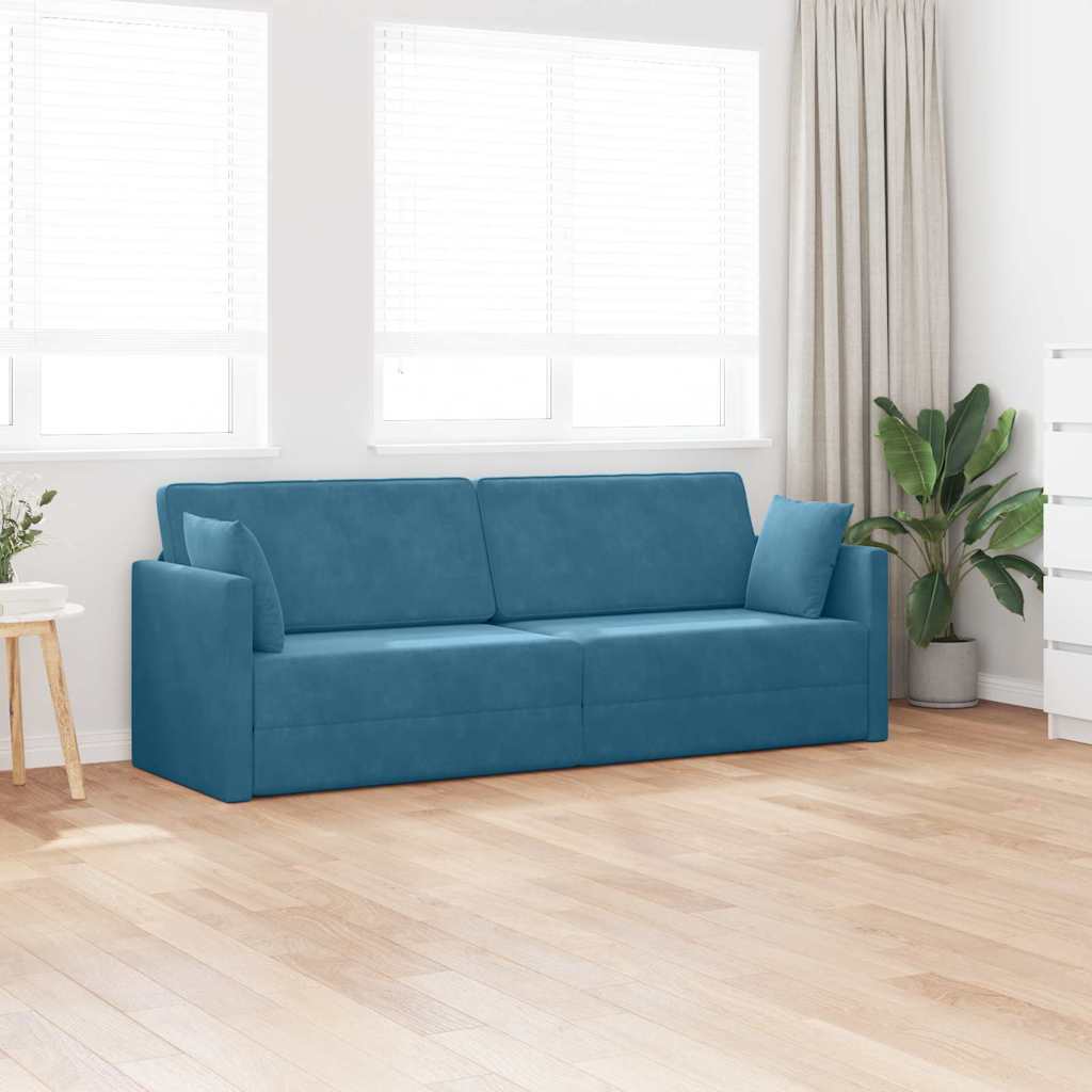 Sofá-Cama Azul 213 x 70 x 77 cm Veludo