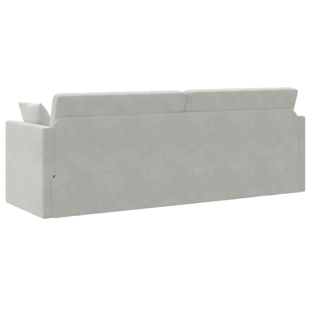 Sofá-Cama Cinzento-claro 213 x 70 x 77 cm Veludo