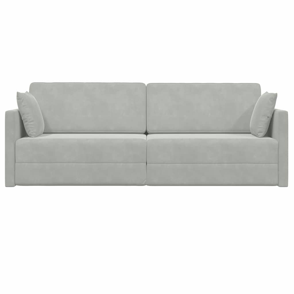 Sofá-Cama Cinzento-claro 213 x 70 x 77 cm Veludo