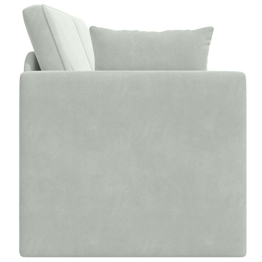 Sofá-Cama Cinzento-claro 213 x 70 x 77 cm Veludo