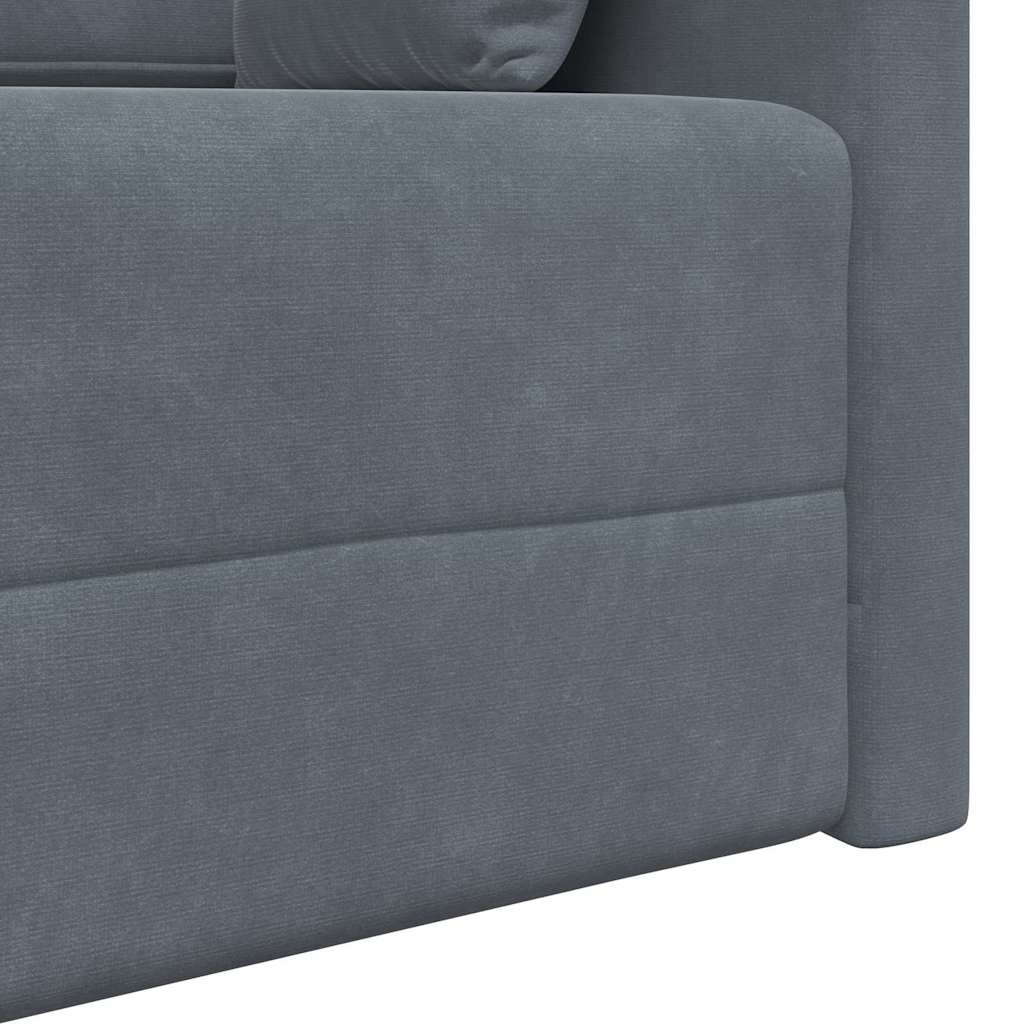 Sofá-Cama Cinza Escuro 213 x 70 x 77 cm Veludo