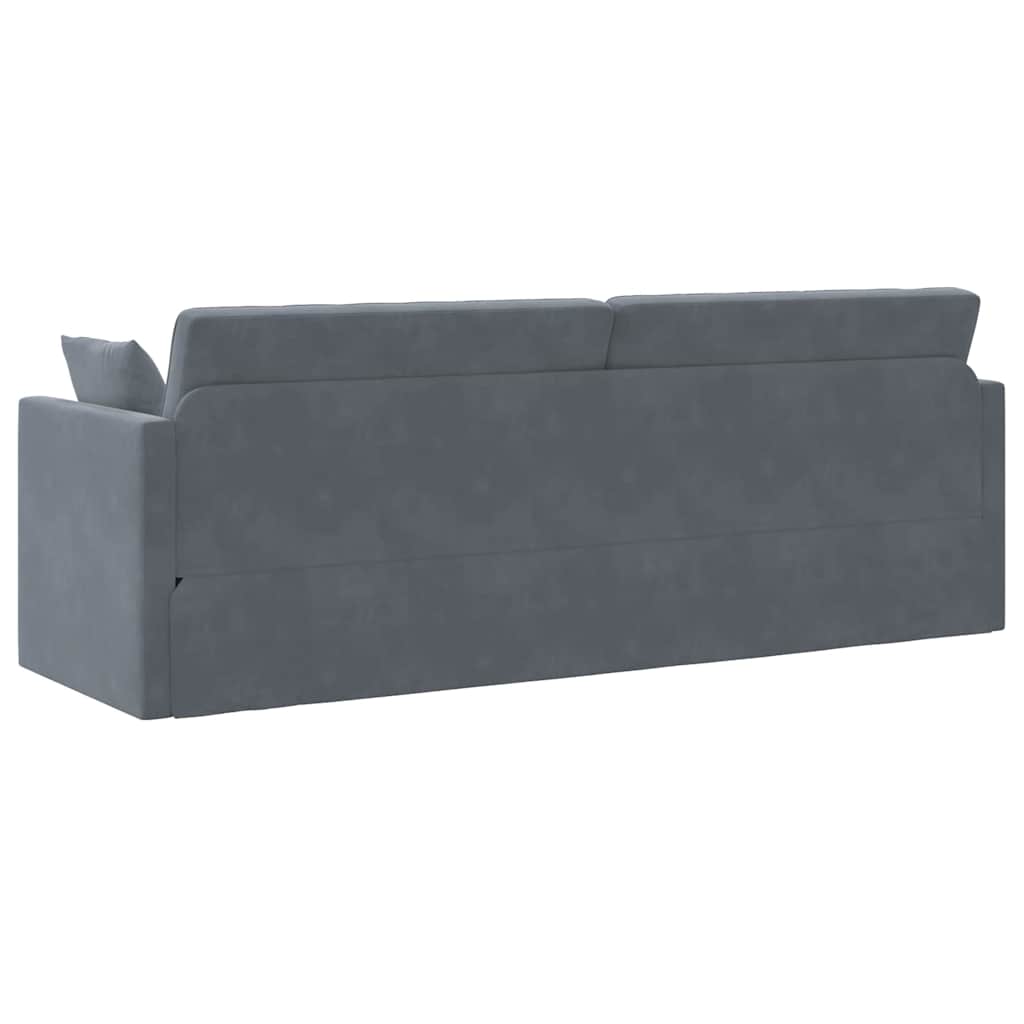 Sofá-Cama Cinza Escuro 213 x 70 x 77 cm Veludo