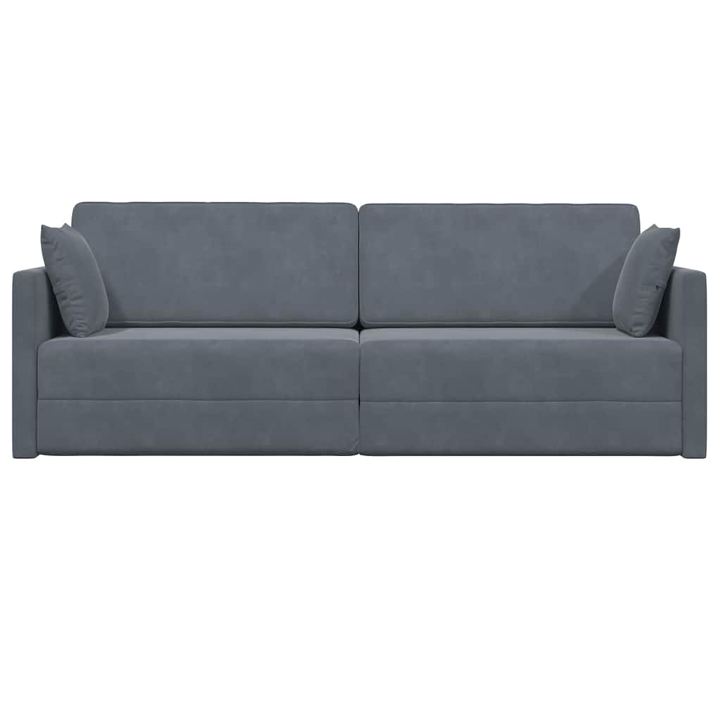 Sofá-Cama Cinza Escuro 213 x 70 x 77 cm Veludo