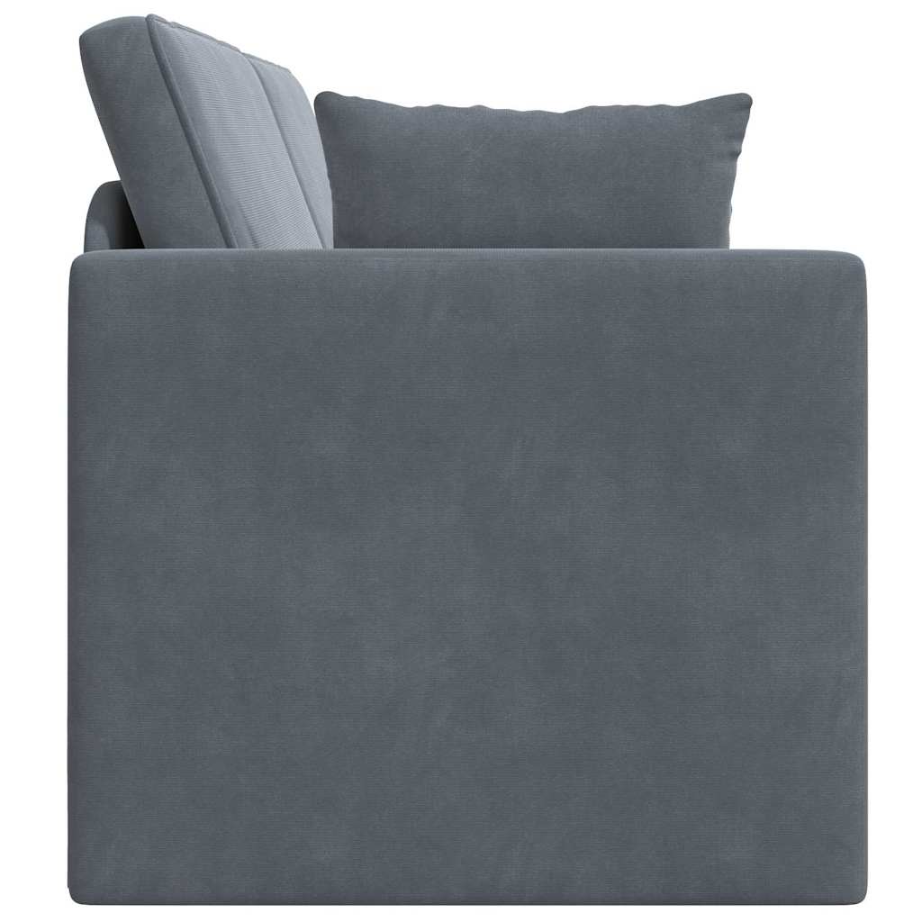 Sofá-Cama Cinza Escuro 213 x 70 x 77 cm Veludo