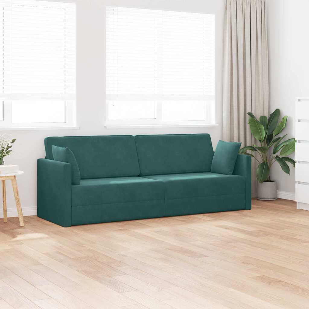 Sofá-Cama Verde-escuro 213 x 70 x 77 cm Veludo