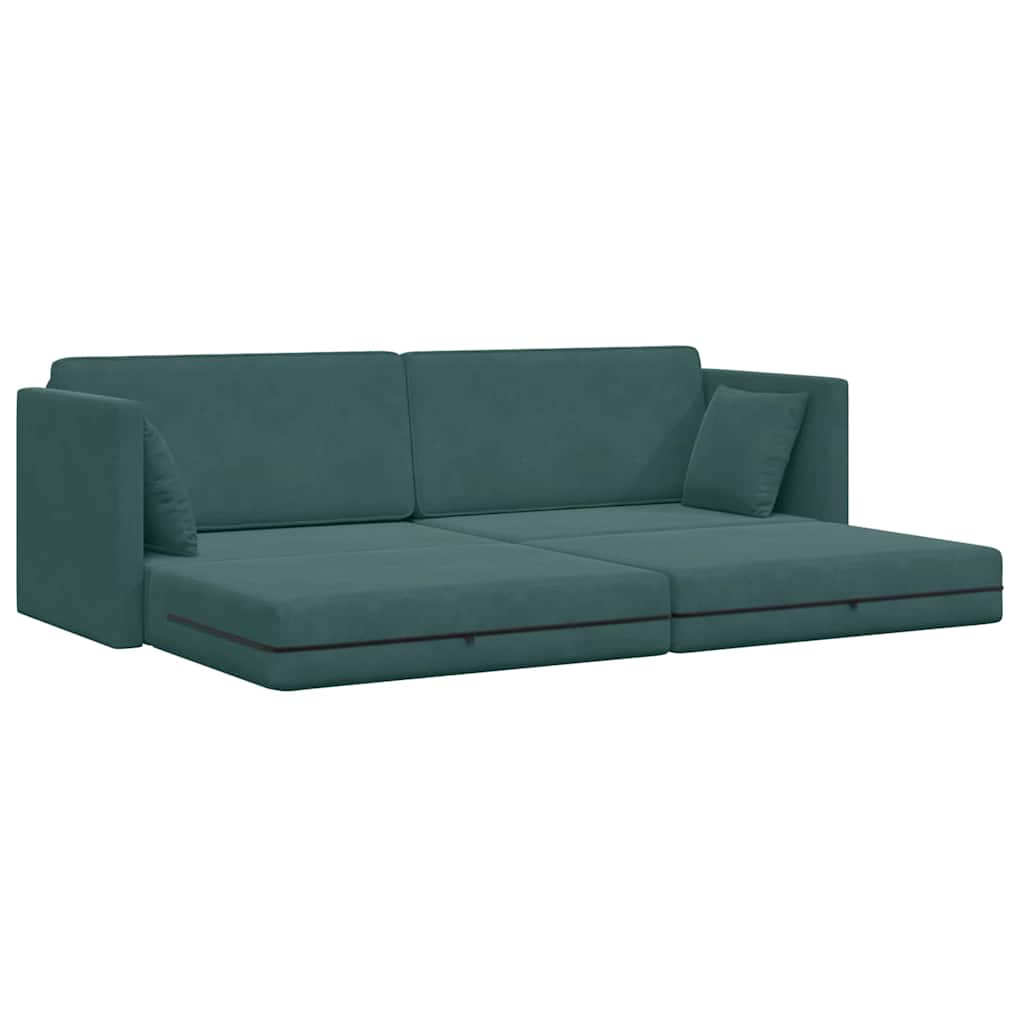 Sofá-Cama Verde-escuro 213 x 70 x 77 cm Veludo