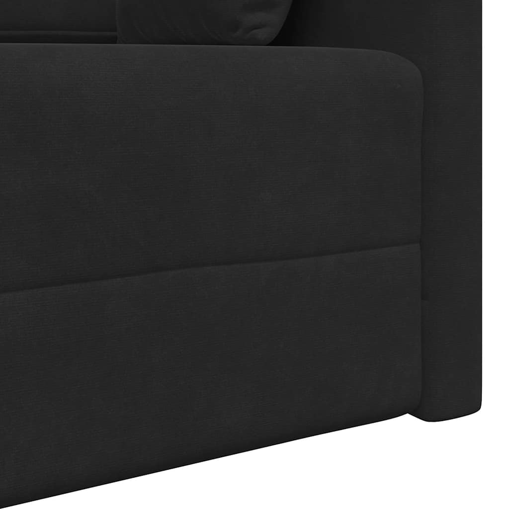 Sofá-Cama Preto 213 x 70 x 77 cm Veludo
