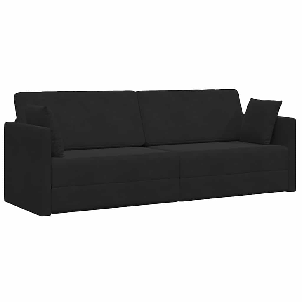 Sofá-Cama Preto 213 x 70 x 77 cm Veludo