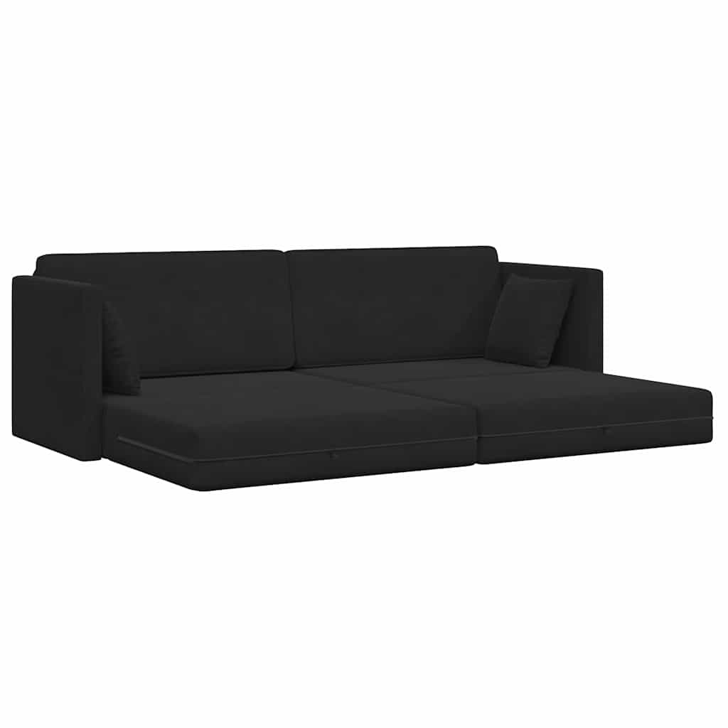 Sofá-Cama Preto 213 x 70 x 77 cm Veludo