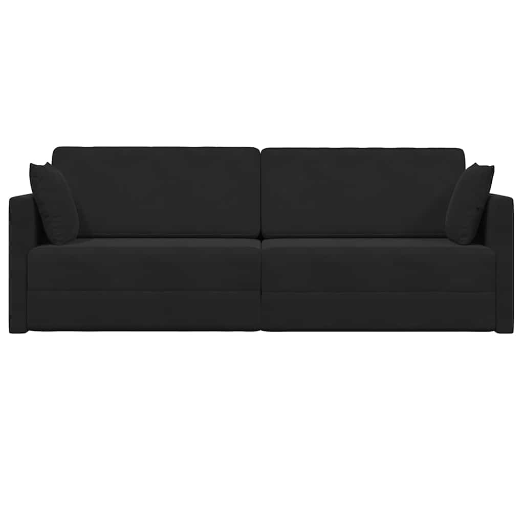 Sofá-Cama Preto 213 x 70 x 77 cm Veludo