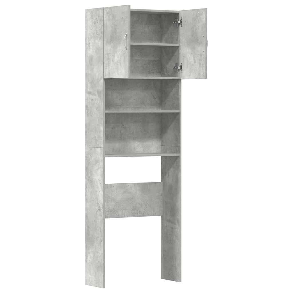 Armário máquina lavar roupa derivados madeira concreto cinza