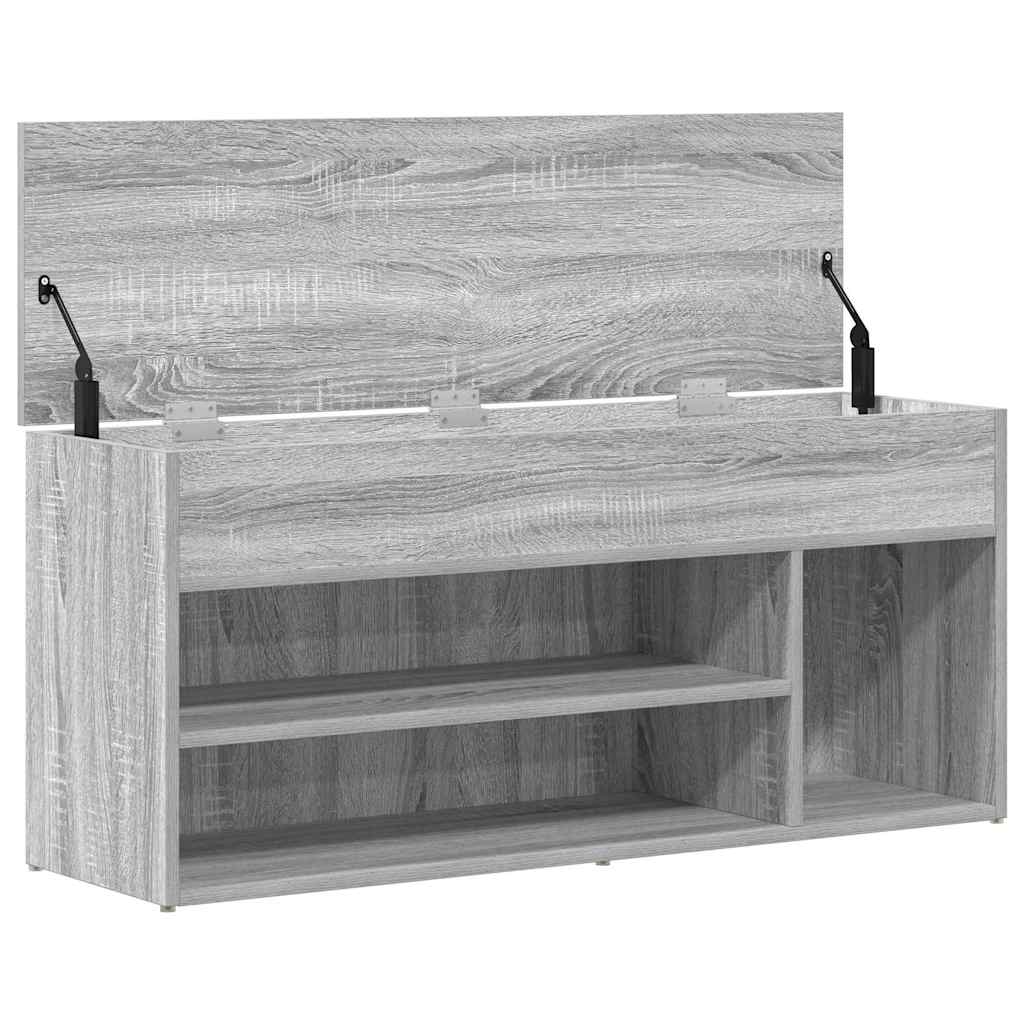 Banco sapateira 102x30,5x45cm derivados madeira cinzento sonoma