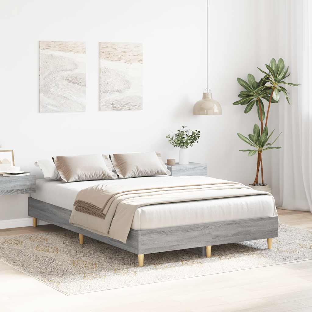 Estrutura de cama sem colchão 120x200 cm cinza sonoma