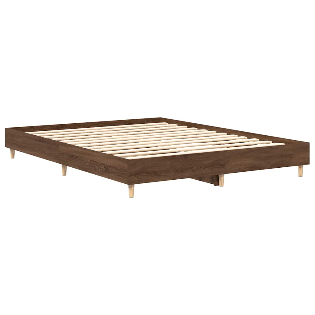 Estrutura cama s/ colchão 100x200 cm carvalho castanho