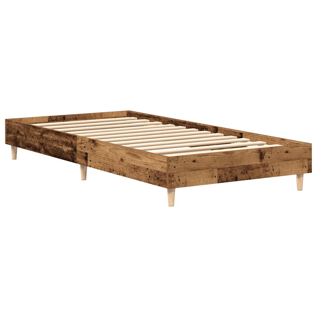 Estrutura de cama sem colchão 90x200 cm madeira velha