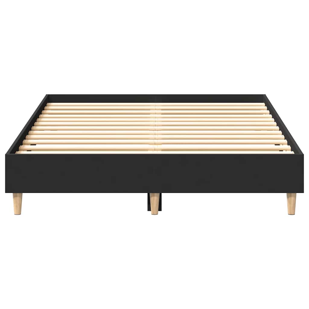 Estrutura de cama sem colchão 140x190 cm preto