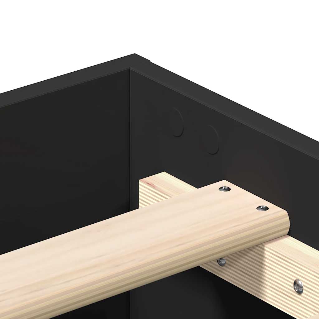 Estrutura de cama sem colchão 140x190 cm preto