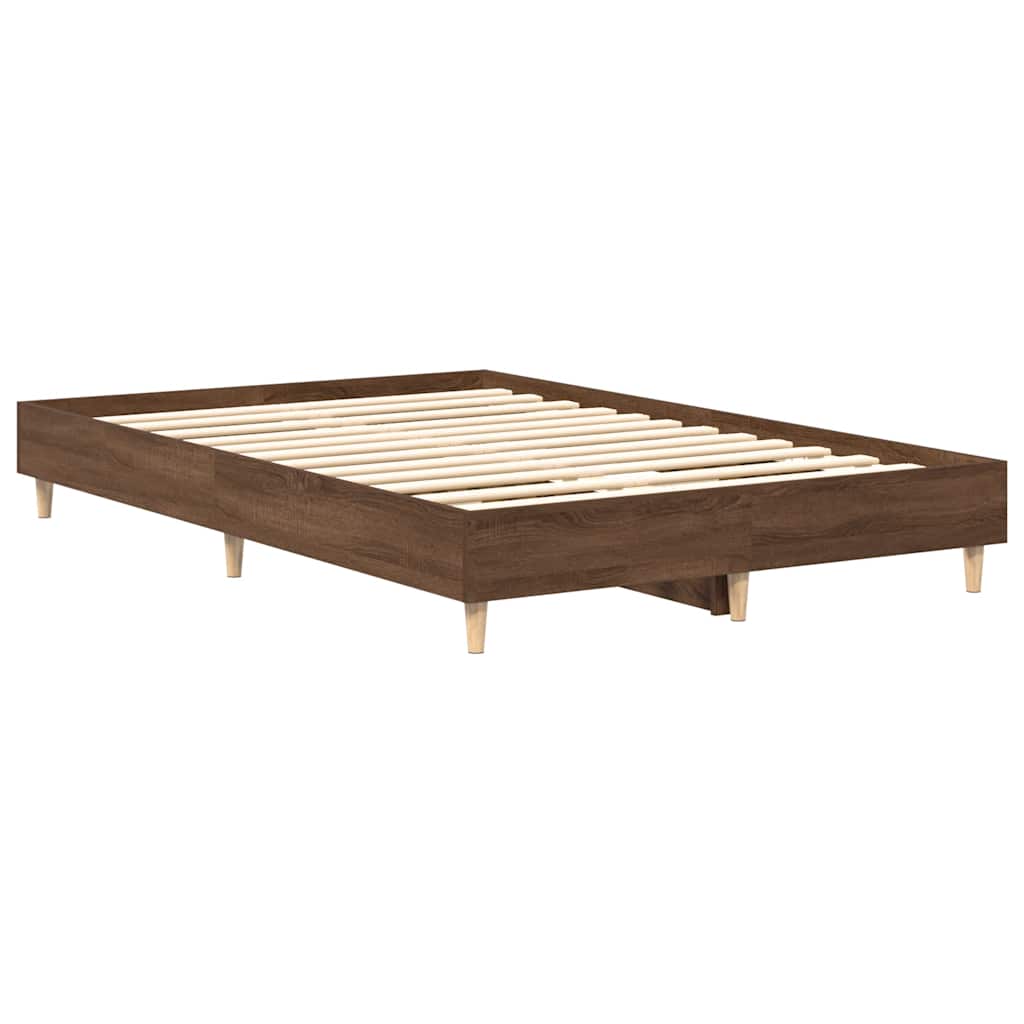 Estrutura de cama sem colchão 140x190 cm carvalho castanho