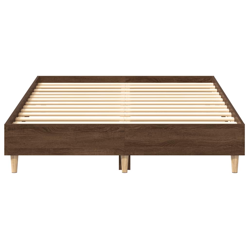 Estrutura de cama sem colchão 140x190 cm carvalho castanho