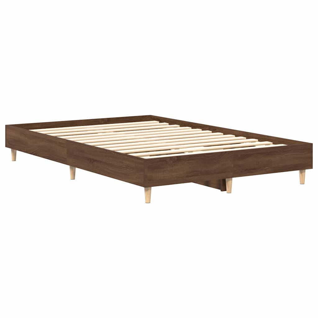 Estrutura de cama sem colchão 140x190 cm carvalho castanho