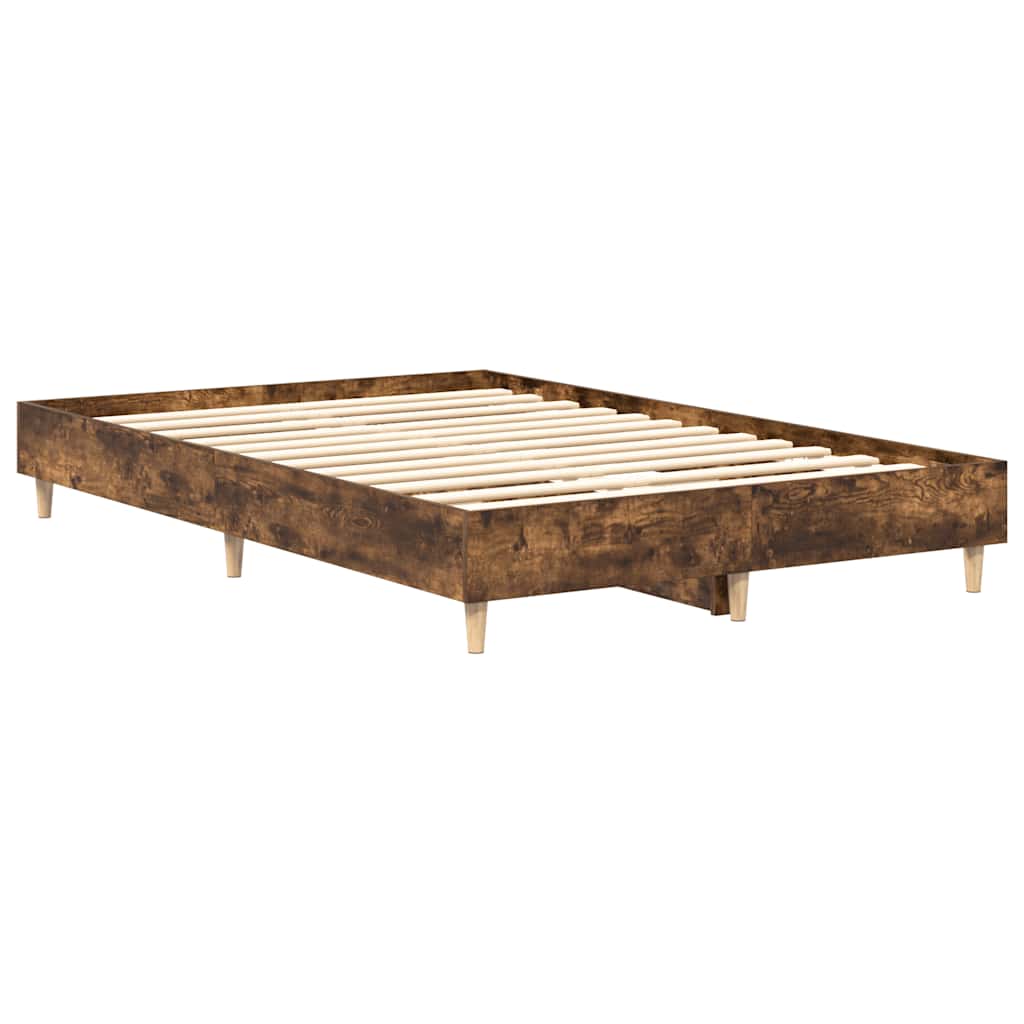 Estrutura de cama sem colchão 120x190 cm carvalho fumado