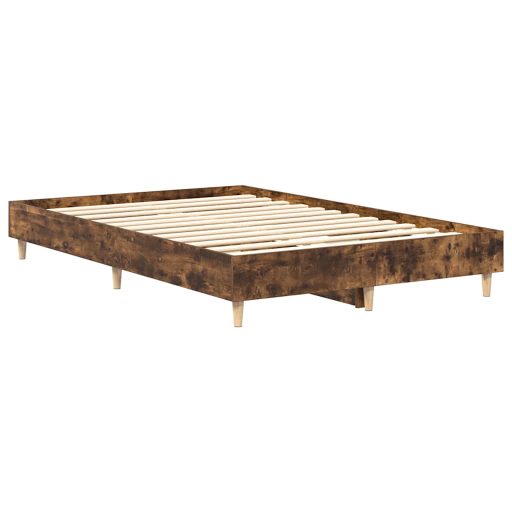 Estrutura de cama sem colchão 120x190 cm carvalho fumado