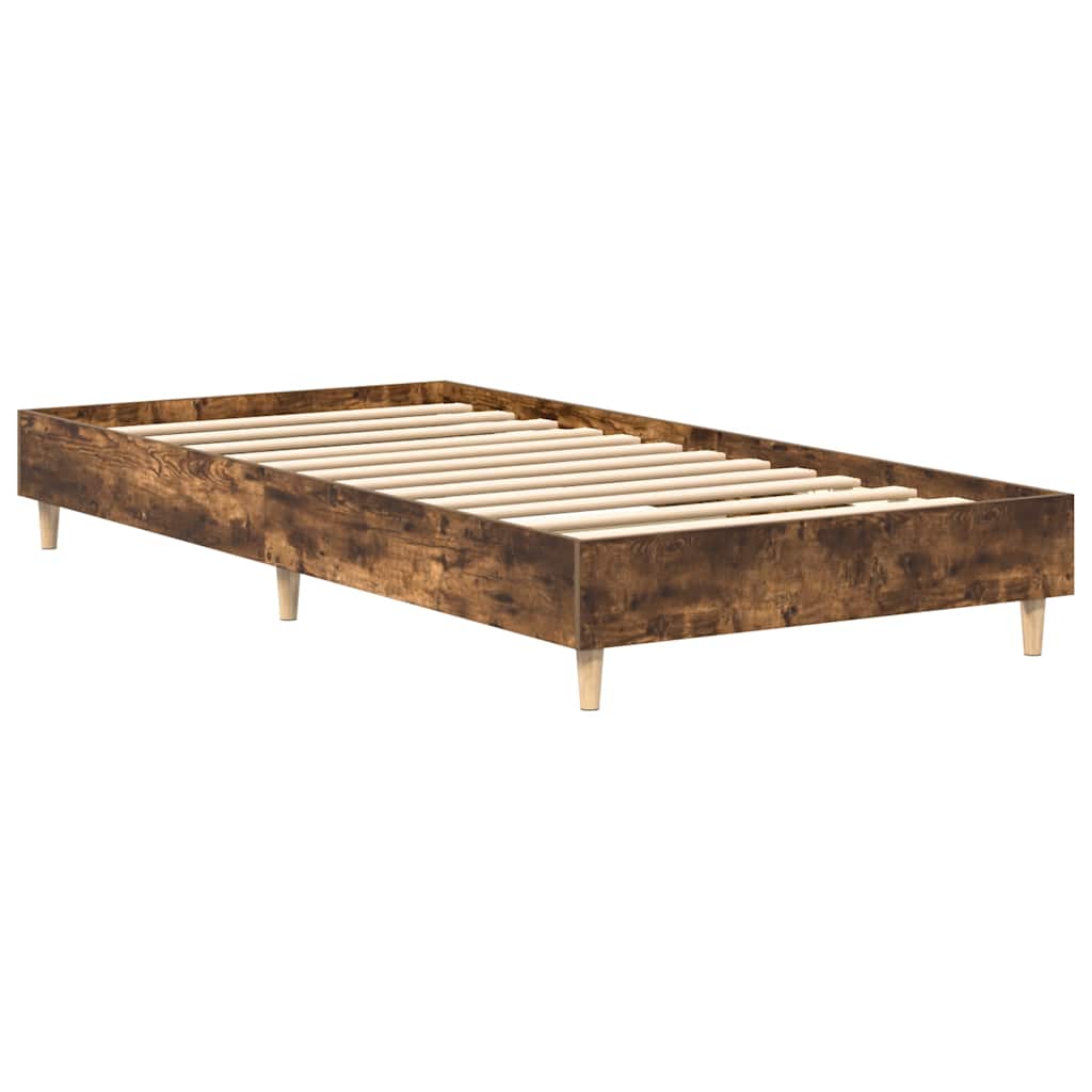 Estrutura cama s/ colchão 75x190 cm carvalho fumado