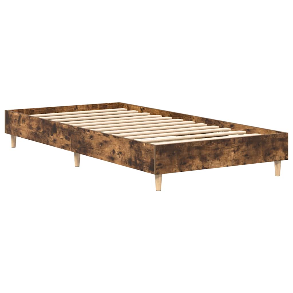 Estrutura cama s/ colchão 75x190 cm carvalho fumado