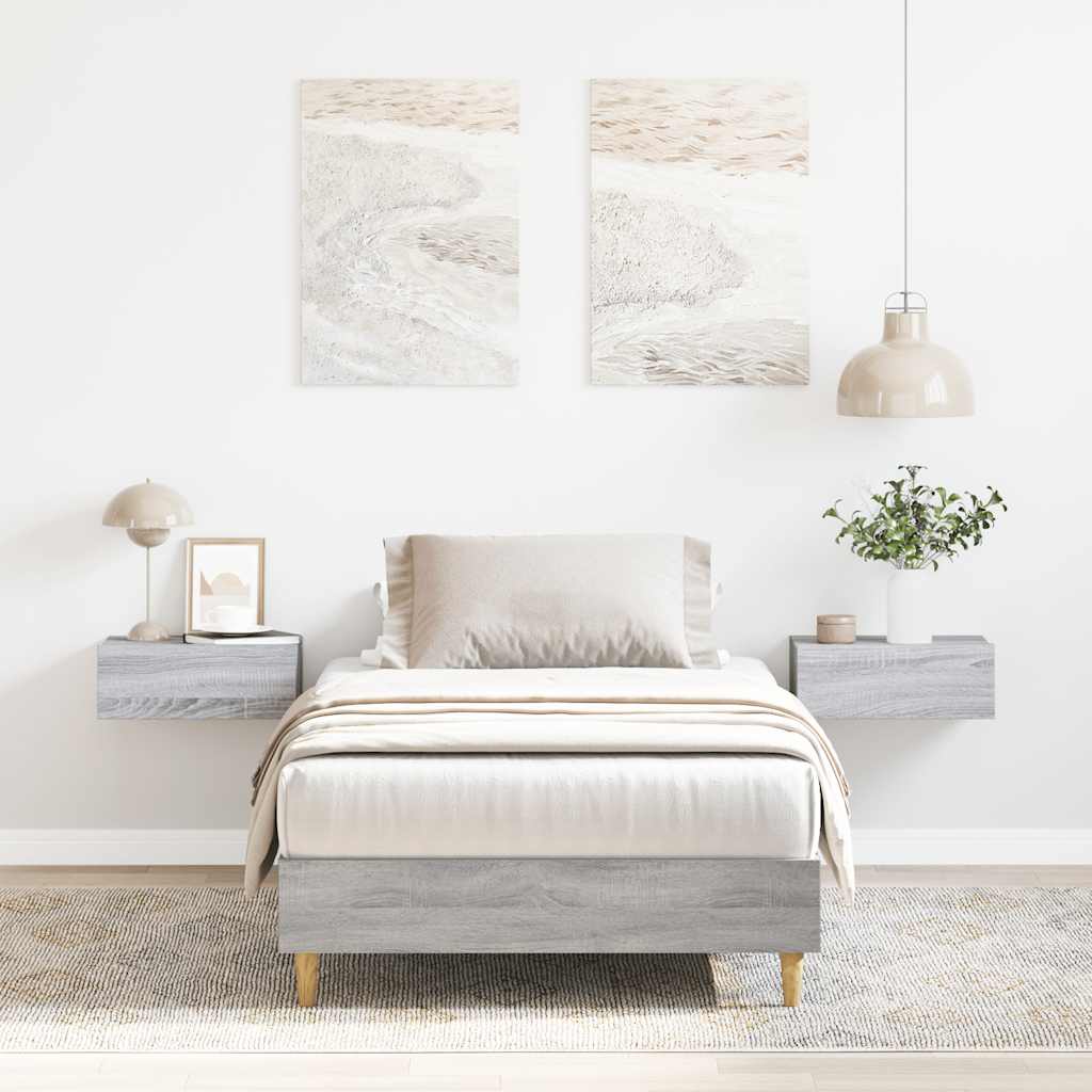 Estrutura cama s/ colchão 75x190 cm cinzento sonoma