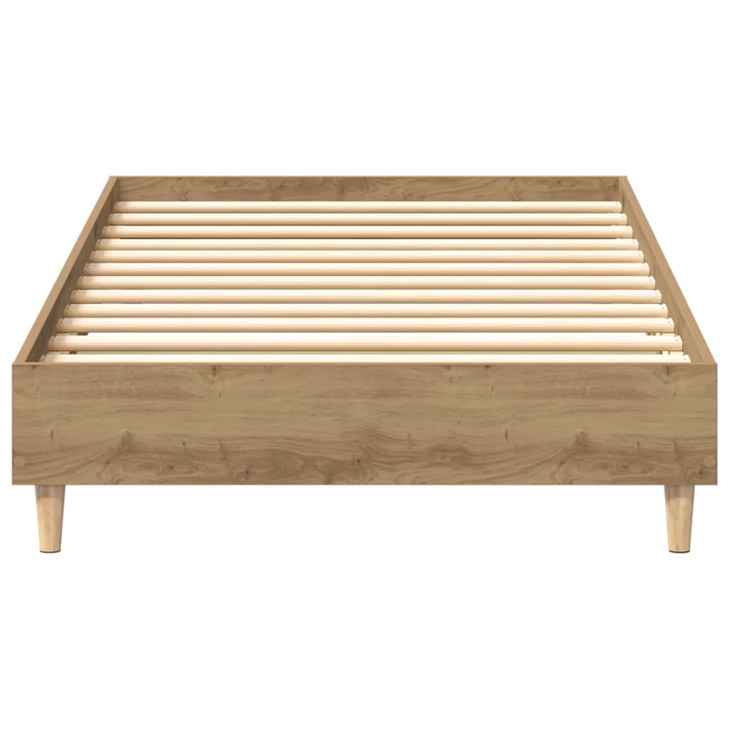 Estrutura de cama sem colchão 75x190 cm carvalho artesanal
