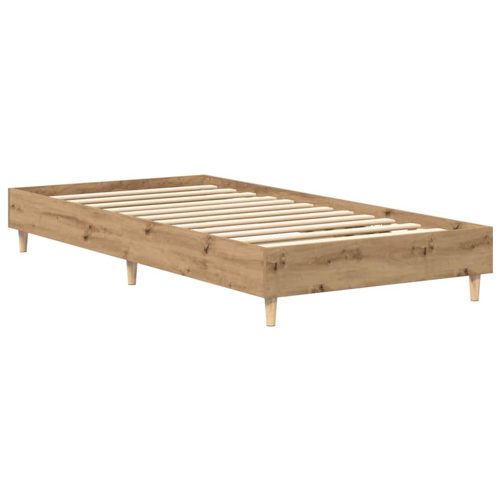 Estrutura de cama sem colchão 75x190 cm carvalho artesanal