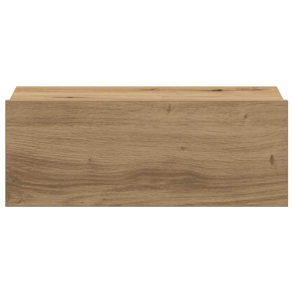Mesa de cabeceira flutuante em carvalho artesanal 40x32x15 cm