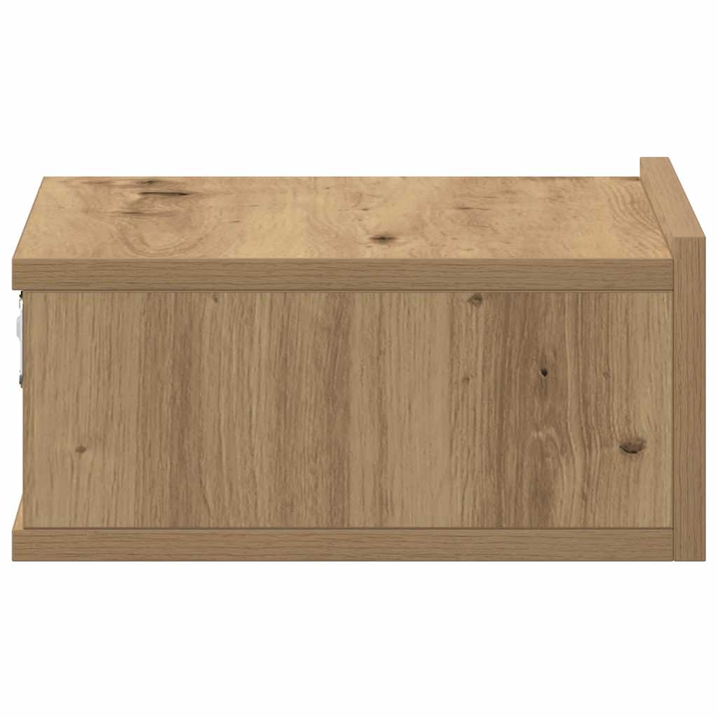 Mesa de cabeceira flutuante em carvalho artesanal 40x32x15 cm