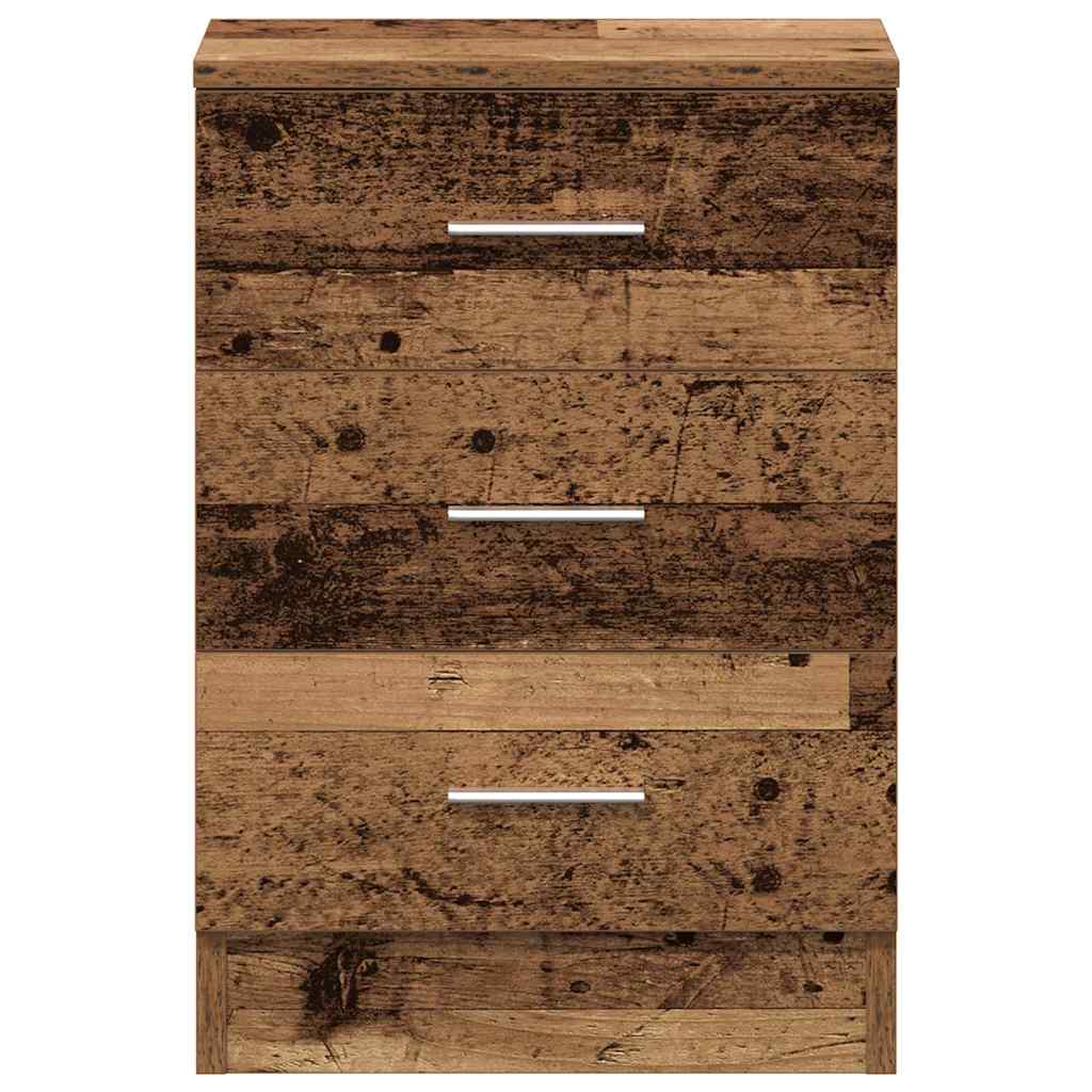 Mesas cabeceira 2pcs 38x35x55cm derivados madeira madeira velha