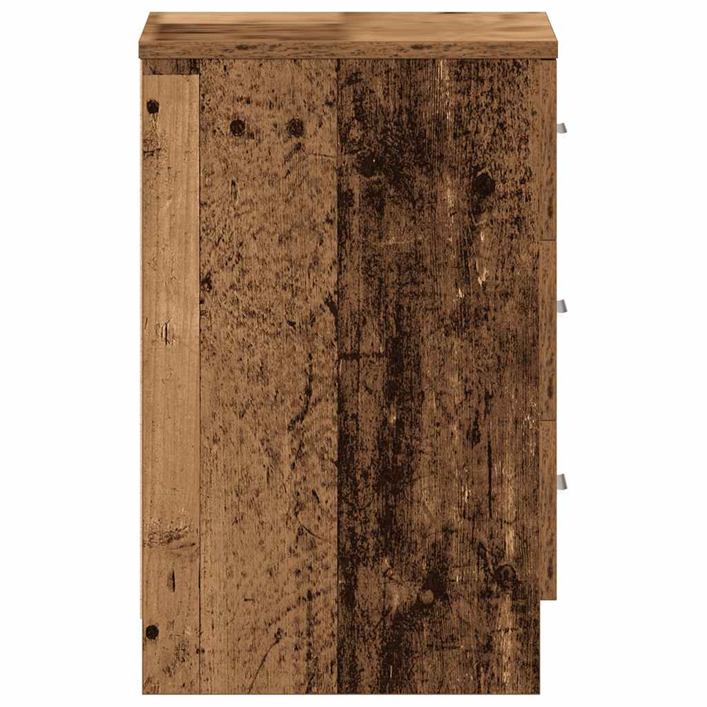 Mesas cabeceira 2pcs 38x35x55cm derivados madeira madeira velha