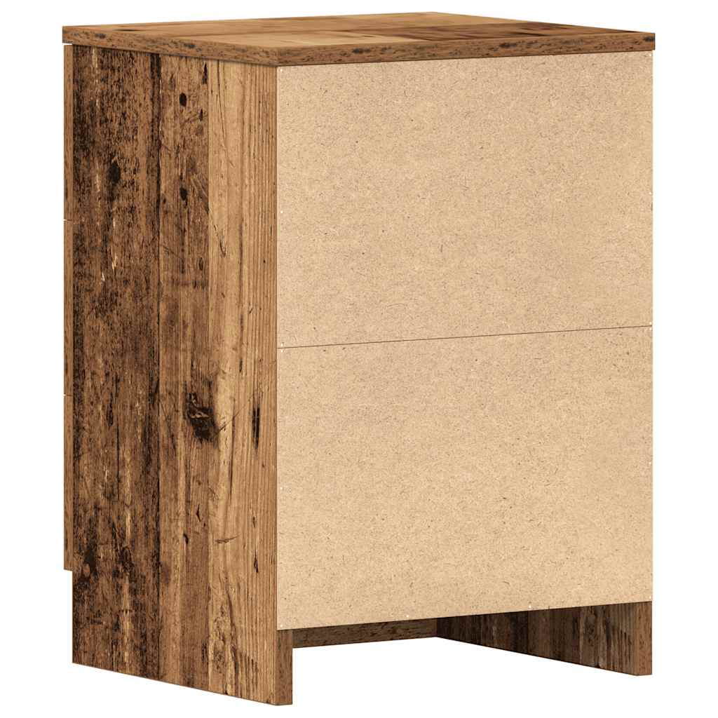 Mesas cabeceira 2pcs 38x35x55cm derivados madeira madeira velha