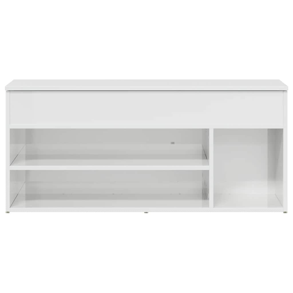 Banco sapateira 102x30,5x45 cm branco brilhante