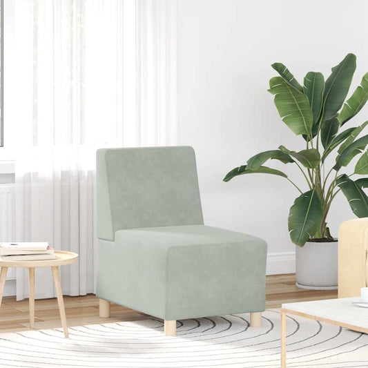 Poltrona sem braços veludo cinzento-claro