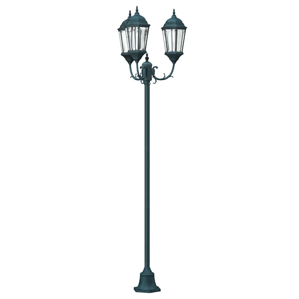 Poste de Luz de Jardim Verde-escuro Alumínio e Vidro