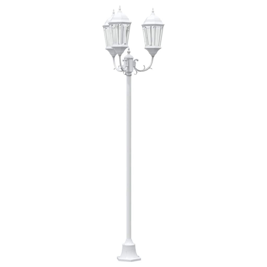 Poste de Luz de Jardim Branco Alumínio e Vidro