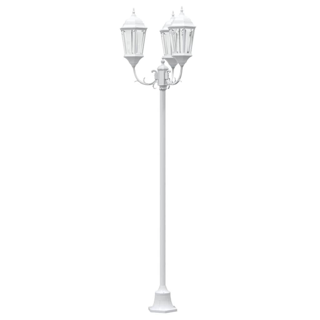 Poste de Luz de Jardim Branco Alumínio e Vidro