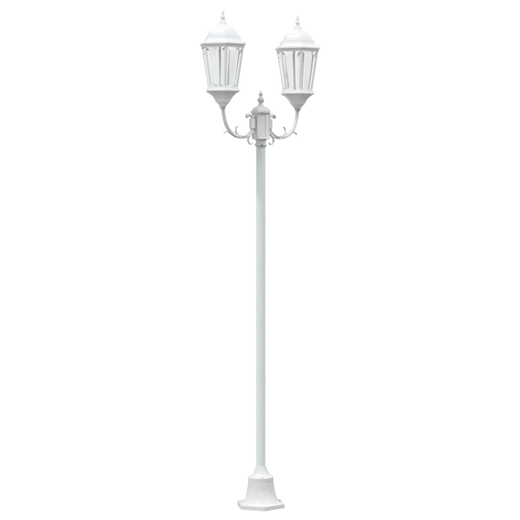 Poste de Luz de Jardim Branco Alumínio e Vidro